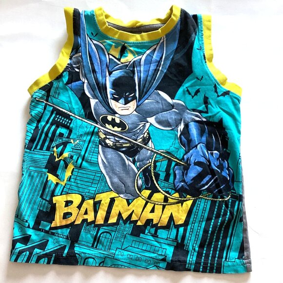 Kids Batman Sleeveless Cotton Graphic T-Shirt 6 year Old Boy - Picture 1 of 4